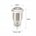 Uxcell Momentary Push Button Switch 16mm Mounting 1nc No Com 12v White Led