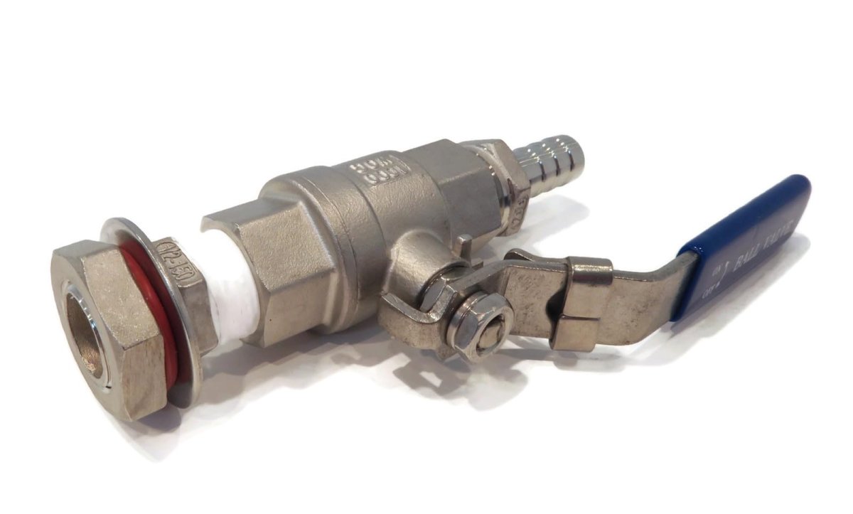 1 2 Stainless Steel Ball Valve With Hose Barb Bulkhead For Mash Tun Kettle