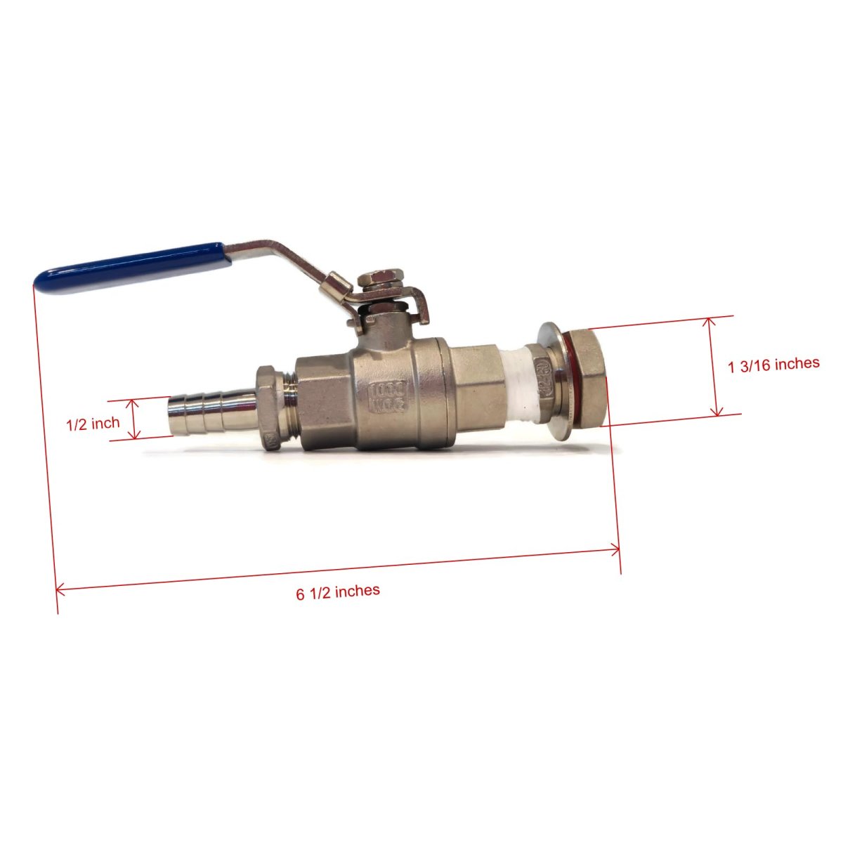 1 2 Stainless Steel Ball Valve With Hose Barb Bulkhead For Mash Tun Kettle