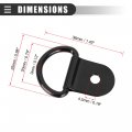 Motoforti Universal Car Trailer D Shape Tie Down Anchors Boat Lashing Ring Iron Stainless Steel Black 20pcs