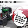 Motoforti Universal Car Trailer D Shape Tie Down Anchors Boat Lashing Ring Iron Stainless Steel Black 20pcs