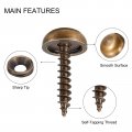 Uxcell 4pcs Decorative Screws With Caps 13mm Dia Brass Mirror Fixing Fasteners For Mirrors Tables Furniture Bronze