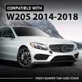 Front Bumper Tow Hook Cover For Benz W205 C Class C200 220 250 300 350 400 2015 2018 Black Pc Abs Towing A2058850324