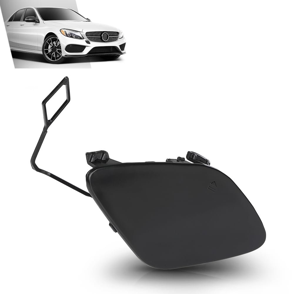 Front Bumper Tow Hook Cover For Benz W205 C Class C200 220 250 300 350 400 2015 2018 Black Pc Abs Towing A2058850324