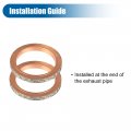 X Autohaux 2 Pcs Exhaust Pipe Muffler Silencer Gasket Kit Copper Gaskets For Yamaha Rhino 660 Yxr660f 4x4 2004-2007
