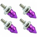 Abfer Spike License Plate Bolts Anti Theft Motorcycle Tag Frame Screws Kit 4pcs Car Decorative Fit For Most Vehicle Purple 