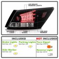 Acanii For 2008-2012 Accord 4dr 4 Door Black Led Tail Lights W Ccfl Strip Design Brake Lamps Left Right Assembly