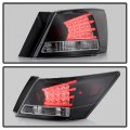 Acanii For 2008-2012 Accord 4dr 4 Door Black Led Tail Lights W Ccfl Strip Design Brake Lamps Left Right Assembly