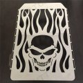 Skull Flame Radiator Grille Cover Guard Protector For Honda Gl1500 And Vulcan Vn 1500 Chromed Stainless Steel 14 5 In X 10