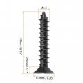 Uxcell M3 5 X 20mm Wood Screws Phillips Flat Head Carbon Steel Self Tapping Black 200pcs