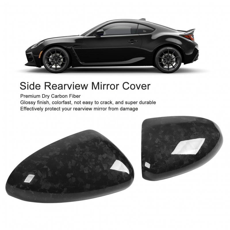 Side Mirror Cover 2pcs Left Right Rearview Dry Carbon Fiber Stylish Door Cap For Gr86 2022 Onwards Marble Forging