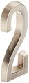 Distinctions By Hillman 843282 4-inch Die Cast Self-adhesive House Address Plaque Brushed Nickel Number 2 