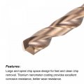 Uxcell Twist Drill Bit 5 3mm Jobber Nanoscale Titanium Coated K35 Tungsten Carbide Straight Shank 80mm Length For Drilling