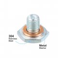 X Autohaux 4 Pcs M10x1 25 Steel Engine Oil Drain Plug Screw With Seal Ring For Mazda Ford Focus Silver Tone