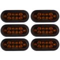 6 In Amber Led Trailer Tail Lights Sealed Stop Turn Pack
