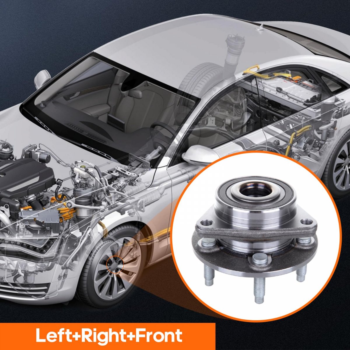 Wheel Hub Bearings Front 5 Lugs Fit For 2011 2012 2013 2014 2015 Chevy Cruze Compatible Oe 513315 Pack Of 1