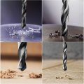 Uxcell High Speed Steel Lengthen Straight Shank Twist Drill Bit Fully Ground Black Oxide 1mm Diameter 60mm Total 33mm Length 12