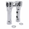 Motorcycle 6 In Handlebar Riser 1 25 Clamp For H-d Dyna Fat Bob Low Rider S Street Chrome Cnc Aluminum Billet Tghd-hbs026b-ii 