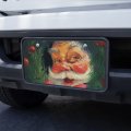 Christmas Holiday Santa Claus Wreath Novelty Metal Vanity Tag License Plate