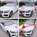 Ihreesy Wedding Car Flower Decoration Artificial Simulation Rose Large Bow Bridal For Red