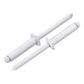 50pcs 3 16 X3 4 Round Head Blind Rivets Zinc-plated Carbon Steel Grip And Mandrel Cap White 