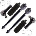 6pc Front Tie Rod End Kit Es800030 Ev80781 For Chevrolet Equinox 2005 2007 And Pontiac Torrent 2006 With Steering Rack Boots 