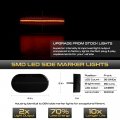 Vipmotoz Full Led Strip Side Marker Lights Fender Parking Lamps Compatible With 1992-2002 Dodge Viper Chrome Housing Smoke