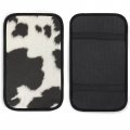 Hoamoya Animal Skin Center Console Cover Black And White Car Armrest Seat Box Pad Interior Accessories Protector For Most Auto 