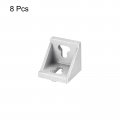 Uxcell 8pcs Inside Corner Bracket Gusset 42x42x43mm 4545 Angle Connectors For 5050 Series Aluminum Extrusion Profile Silver