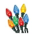 Noma Inmliten-import 2733-88a 25 Count Multi Transparent Glass Look Led Light Set 6 Lead 8 Spacing 