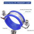 Uxcell Stainless Steel Pipe Supports Wall Mount Ceiling Bracket Adjustable Clamp Strap Fit For Dia 51-57mm Tube