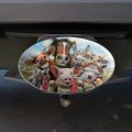 Farm Selfie Horse Pig Chicken Donkey Cow Sheep Oval Tow Trailer Hitch Cover Plug Insert