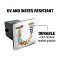 Letter U Floral Monogram Initial Tow Trailer Hitch Cover Plug Insert