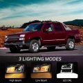 Hecasa Led Headlights Compatible With 2003-2007 Chevy Silverado Avalanche 1500 2500 3500 Tube Bar Drl W Day Running Light Head