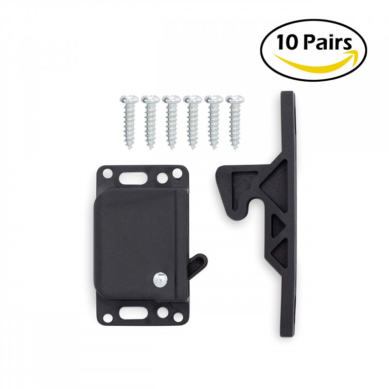 Camp N 10 Pack Push Catch Latch Grabber Holder For Rv Cabinet Doors With Mounting Hardware 5 Lbs Pullce Perfect For Trailer