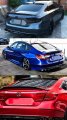 Premium Jdm Gloss Black Rear Window Visor Deflector Roof Spoiler Compatible With 2018-2022 Honda Accord