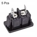 Uxcell C8 Panel Mount Plug Adapter 250vac 5a 2 Pins Iec Inlet Module Power Connector Straight 5pcs