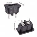 Uxcell C8 Panel Mount Plug Adapter 250vac 5a 2 Pins Iec Inlet Module Power Connector Straight 5pcs