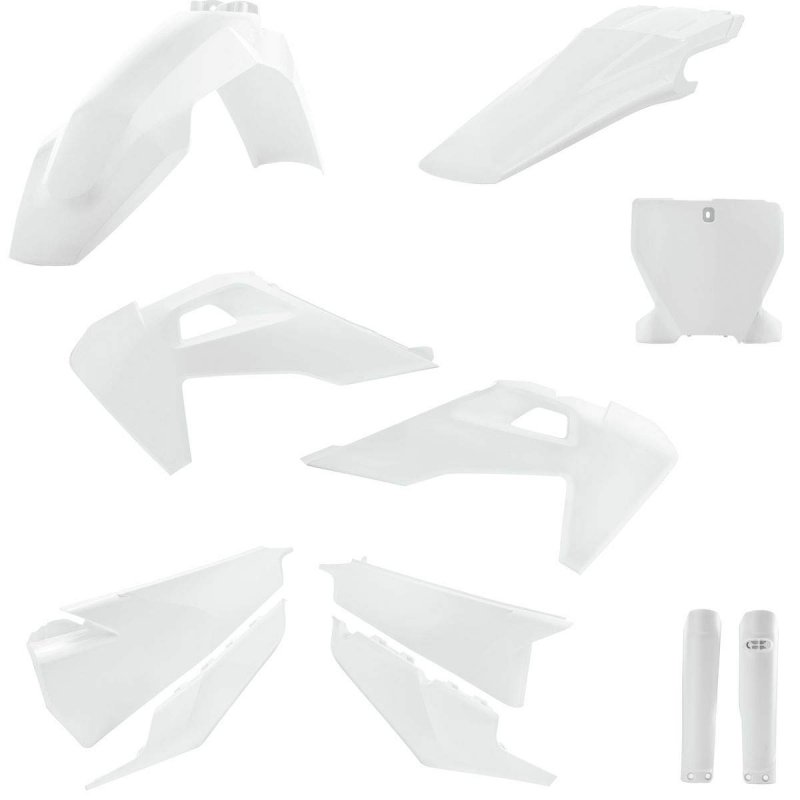 Tc125 250 White Full Plastic Kit Including Front And Rear Fenders Number Plate Fork Covers Radiator Scoops Side Panels