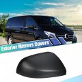 Uxcell 1pc Car Exterior Matte Black Wing Mirror Cover Rearview Cap For Mercedes Vito W447 2014-2020 Right Side