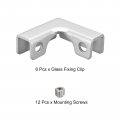 Uxcell Glass Fixing Clip 6pcs For 8-12mm Aluminum Alloy L-shaped Connector Combination Bracket Reinforced Clamp Display Cabinet
