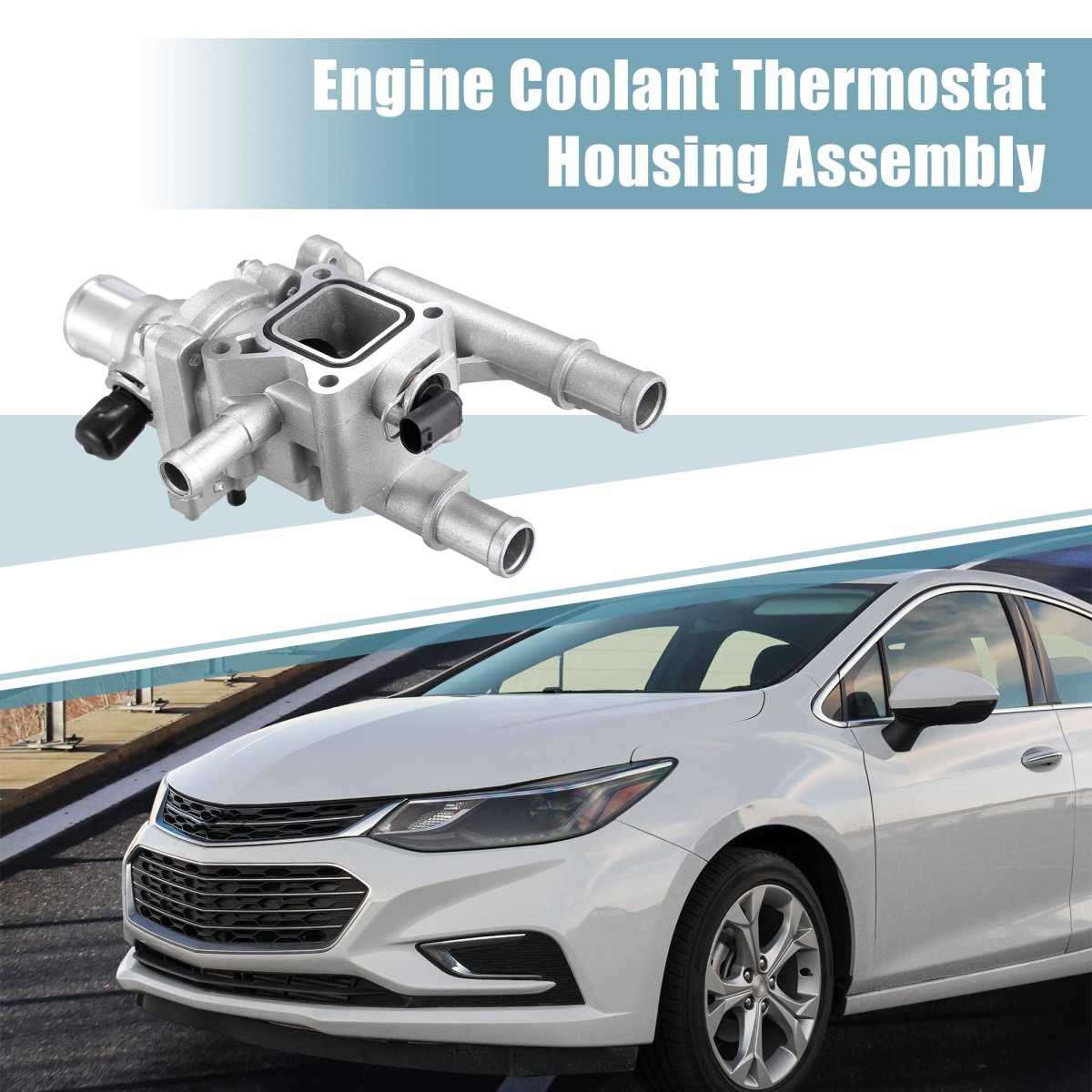 Engine Coolant Thermostat Housing Assembly With Sensor Gasket For Chevrolet Cruze 2011 2016 And Chevy Sonic 2013 2018 1 8l