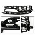 G-plus Front Bumper Fog Light Grille Cover Honeycomb Black With Ring Compatible Audi A5 S-line S5 2013-2017 Only Fit For