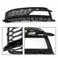G-plus Front Bumper Fog Light Grille Cover Honeycomb Black With Ring Compatible Audi A5 S-line S5 2013-2017 Only Fit For