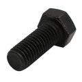 Uxcella 8 Grade M12x30mm Full Threaded Left Hand Thread Hex Head Bolt Black