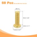 60pcs Brass Machine Screws M5x16mm Phillips Pan Head Fastener Machinery Bolts For Furniture Office Equipment Electronics Tone
