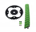 Fits Honda Trx250r 250r 520-92 Green Non O Ring Chain Sprocket Black 14 36