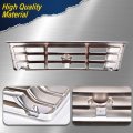G-plus Front Grille Compatible With 1992-1996 Bronco 1992-1997 Ford F150 F250 F350 Chrom Plastic Truck Replacement