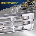 G-plus Front Grille Compatible With 1992-1996 Bronco 1992-1997 Ford F150 F250 F350 Chrom Plastic Truck Replacement
