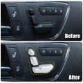 X Autohaux 6pcs Silver Tone Inner Door Seat Adjust Button Switch Cover Decor For Mercedes Benz W204 W205 W212 W218 X204 X166 C